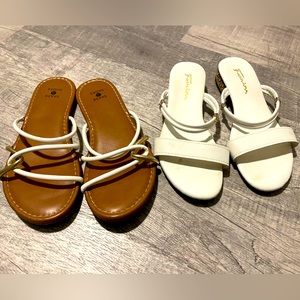 White and gold sandals size 5.5